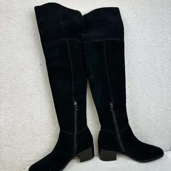 Coach Lucia Knee High Boots Black Suede Women's Size 7B